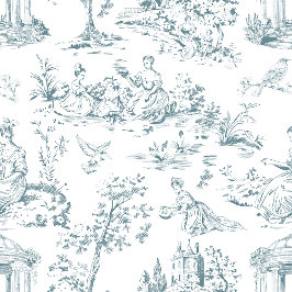 Blaue und weiße französische Toilette Kissen