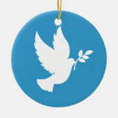 Blaue und weiße Friedenstruppe Keramik Ornament (Vorne)