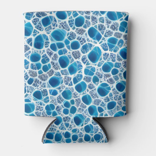 Blaue und weiße Frostfantasie Abstraktes Eismosaik Dosenkühler (Vorderseite)