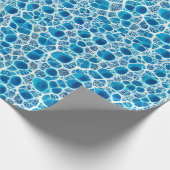 Blaue und weiße Frostfantasie Abstraktes Eismosaik Geschenkpapier (Ecke)