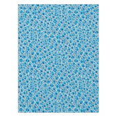 Blaue und weiße Frostfantasie Abstraktes Eismosaik Tischdecke (Vorderseite)