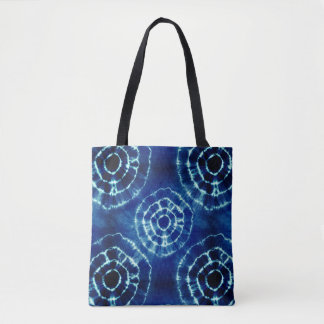 Blaue und weiße gefärbte Krawatte Tasche