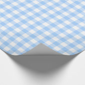 Blaue und weiße gemusterte Verpackung des Ginghams Geschenkpapier (Ecke)