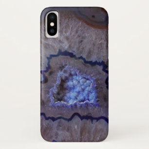 Blaue und Weiße Geode Mineralstein-Handyhülle iPhone X Hülle