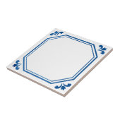 Blaue und weiße Geometrie und Blume Fliese (Seite)