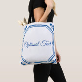 Blaue und weiße Geometrie und Blume Tasche (Von Nahem)