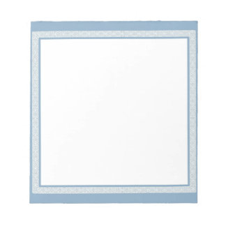 Blaue und weiße geometrische Grenze Notizblock