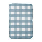 Blaue und weiße Gingham-Bad-Matte Badematte (Vorderseite Vertikal)