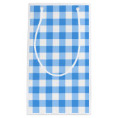 Blaue und weiße Gingham-Karo-Muster Kleine Geschenktüte (Vorderseite)