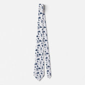 Blaue und weiße Golf Symbole Muster Krawatte (Vorderseite)