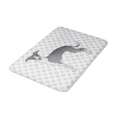 Blaue und weiße Grauhunde mit Paws Badematte (Schrägansicht)