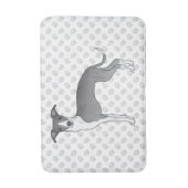 Blaue und weiße Grauhunde mit Paws Badematte (Vorderseite Vertikal)