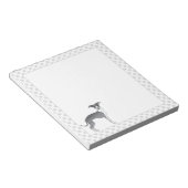 Blaue und weiße Grauhunde mit Paws Notizblock (angewinkelt)