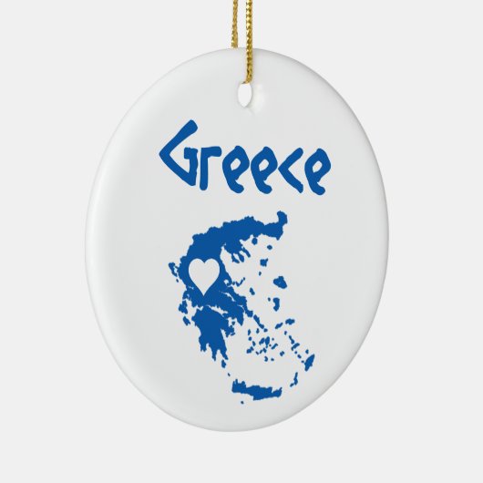 Blaue und weiße griechische Karte Keramik Ornament (Rechts)