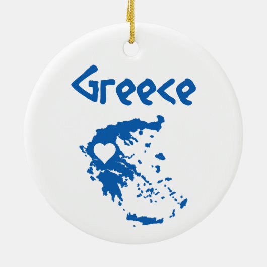 Blaue und weiße griechische Karte Keramik Ornament (Hinten)