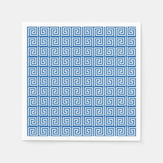 Blaue und weiße griechische Papierserviette (Vorderseite)