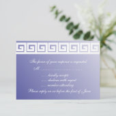 Blaue und weiße griechische RSVP-Karten RSVP Karte (Stehend Vorderseite)