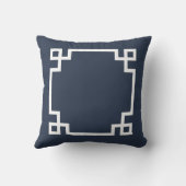 Blaue und weiße griechische Schlüssel Kissen (Rückseite)