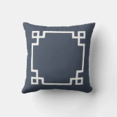 Blaue und weiße griechische Schlüssel Kissen (Rückseite)