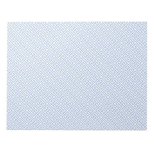 Blaue und weiße griechische Schlüsselanhänger Notizblock (Vorderseite)