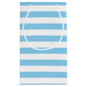 Blaue und weiße, große, horizontale Streifen Kleine Geschenktüte (Rückseite)