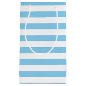 Blaue und weiße, große, horizontale Streifen Kleine Geschenktüte (Vorderseite)