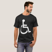 Blaue und weiße Handicap-Zeichen T-Shirt (Vorne ganz)