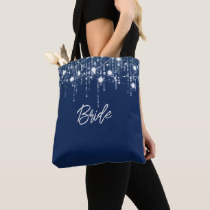 Blaue und weiße Hängelampe Tasche