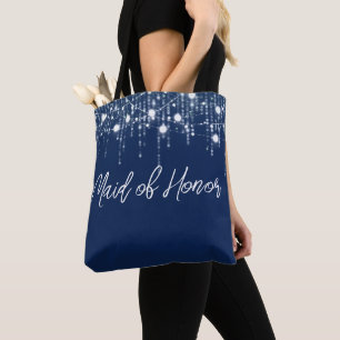 Blaue und weiße Hängelampe Tasche
