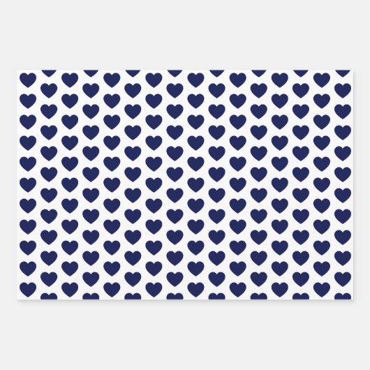 Blaue und weiße Herzen der Marine Geschenkpapier Set (Vorderseite 3)