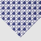 Blaue und weiße Herzen Seidenpapier (Ausschnitt)