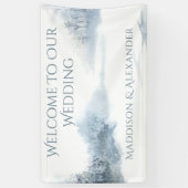 Blaue und weiße Hochzeitsempfehlung Banner (Vertikal)