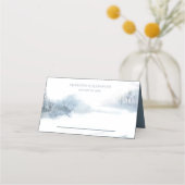 Blaue und weiße Hochzeitsempfehlung Platzkarte (Vorderseite)