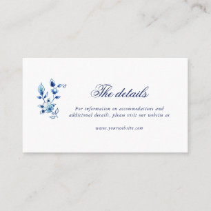 Blaue und weiße Hochzeitskarte Platzkarte