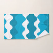 Blaue und weiße horizontale Wellenmuster Badhandtuch Set (Handtuch)