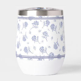 Blaue und weiße Hortensien-Botanical-Toile-Muster
