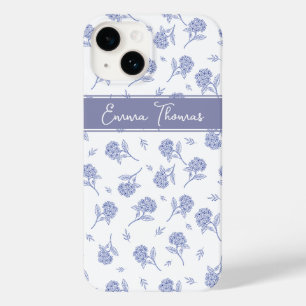 Blaue und weiße Hortensien-Botanical-Toile-Muster  Case-Mate iPhone 14 Hülle