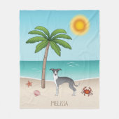 Blaue und weiße Iggin an einem tropischen Sommerst Fleecedecke (Vorderseite)