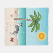 Blaue und weiße Iggin an einem tropischen Sommerst Fleecedecke (Vorderseite (Horizontal))