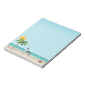 Blaue und weiße Iggin an einem tropischen Sommerst Notizblock (Rotiert)
