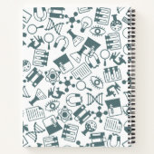 Blaue und weiße Illustrationswissenschaft Notizblock (Rückseite)