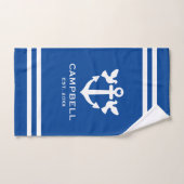 Blaue und weiße individuelle Name für den Anker de Badhandtuch Set (Handtuch)