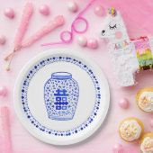 Blaue und weiße Ingwer-Glas-Sammlung Pappteller (Party)