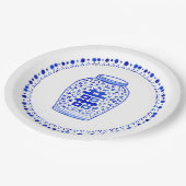 Blaue und weiße Ingwer-Glas-Sammlung Pappteller (Schrägansicht)