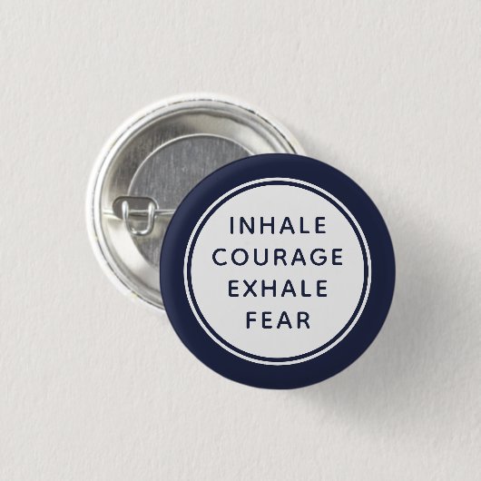 Blaue und weiße Inhalationswunde Angst Button (Vorne & Hinten)