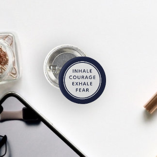 Blaue und weiße Inhalationswunde Angst Button