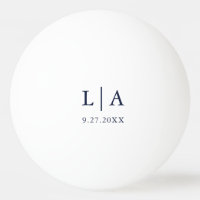 Blaue und weiße Initialen Hochzeit Personalisiert