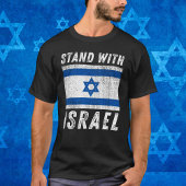 Blaue und weiße israelische Flagge, stehen Sie mit T-Shirt