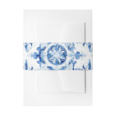 Blaue und weiße italienische Aquarellmuster Einladungsbanderole (Vorderseite Beispiel)