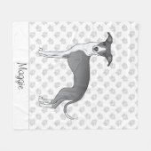 Blaue und weiße italienische Windhunde mit Individ Fleecedecke (Vorderseite (Horizontal))